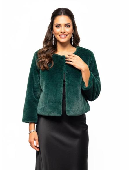CHAQUETAS PELO VERDE OSCURO INVITADA BODA INVIERNO | ABRIGO CAPA