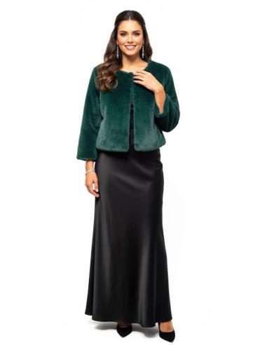 CHAQUETAS PELO VERDE OSCURO INVITADA BODA INVIERNO | ABRIGO CAPA