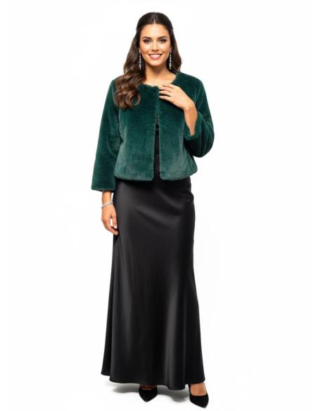 CHAQUETAS PELO VERDE OSCURO INVITADA BODA INVIERNO | ABRIGO CAPA