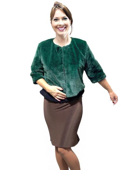 CHAQUETAS PELO VERDE OSCURO INVITADA BODA INVIERNO | ABRIGO CAPA