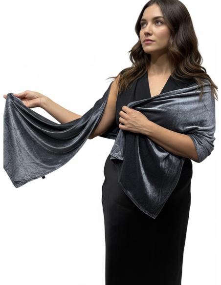 CHALES TERCIOPELO PLATA INVITADA DE BODA INVIERNO | FIESTAS Y EVENTOS