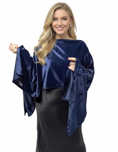 CAPAS TERCIOPELO AZUL MARINO PARA INVITADAS | BODAS Y FIESTAS