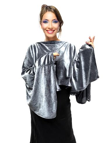CAPAS TERCIOPELO GRIS PLATA DE INVITADA BODAS INVIERNO | BODAS Y FIESTAS
