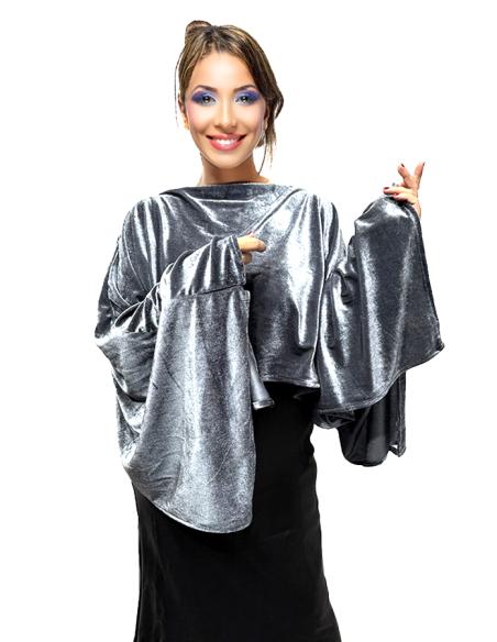 CAPAS TERCIOPELO GRIS PLATA DE INVITADA BODAS INVIERNO | BODAS Y FIESTAS
