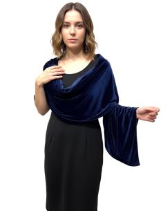 CHALES TERCIOPELO AZULES MARINO DE INVITADA BODAS | FIESTAS Y EVENTOS
