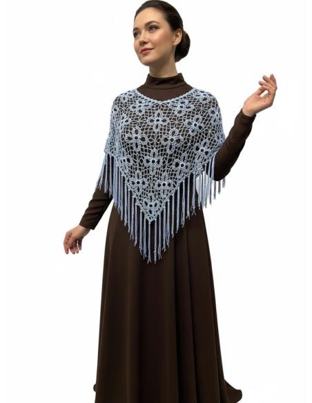 CAPAS CROCHET AZULES CLARO PARA BODA Y FIESTA | PONCHO INVITADA