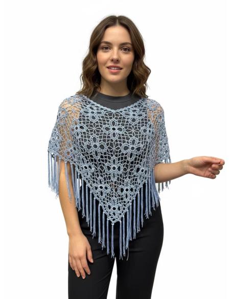 CAPAS CROCHET AZULES CLARO PARA BODA Y FIESTA | PONCHO INVITADA
