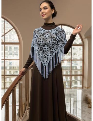 CAPAS CROCHET AZULES CLARO PARA BODA Y FIESTA | PONCHO INVITADA