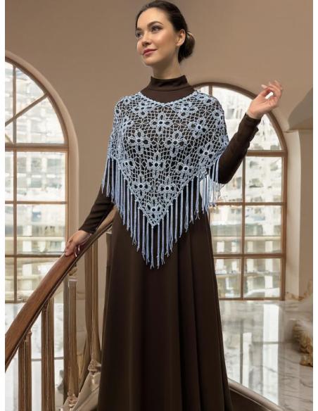 CAPAS CROCHET AZULES CLARO PARA BODA Y FIESTA | PONCHO INVITADA