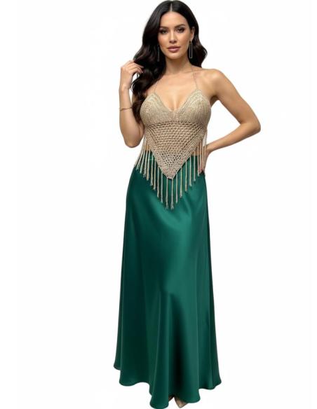 CORPIÑOS DORADOS DE FIESTA TOP FLECOS Y CROCHET | MODA MUJER