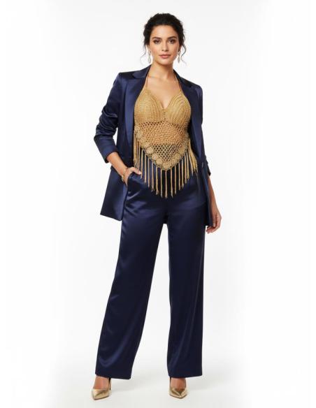 CORPIÑOS MOSTAZA CURRY DE FIESTA TOP CROCHET | MODA MUJER