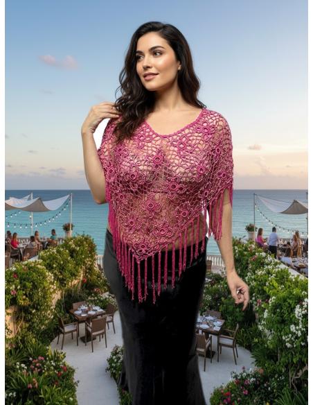 CAPAS CROCHET FUCSIAS PARA BODA Y FIESTA | PONCHO INVITADA