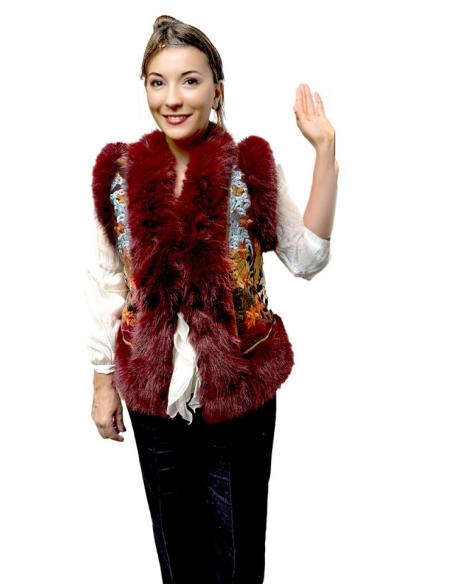 CHALECOS GRANATES Y MULTICOLOR DE PELO ESTILO BOHO | MODA MUJER
