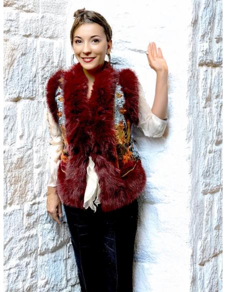 CHALECOS GRANATES Y MULTICOLOR DE PELO ESTILO BOHO | MODA MUJER