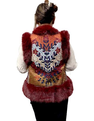 CHALECOS GRANATES Y MULTICOLOR DE PELO ESTILO BOHO | MODA MUJER