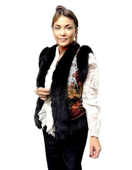 CHALECOS NEGROS Y MULTICOLOR DE PELO ESTILO BOHO | MODA MUJER