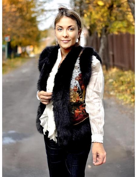 CHALECOS NEGROS Y MULTICOLOR DE PELO ESTILO BOHO | MODA MUJER