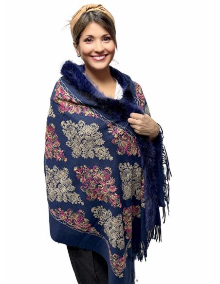 CHALES AZULES MARINO MODA PARA MUJER DE INVIERNO | BUFANDAS