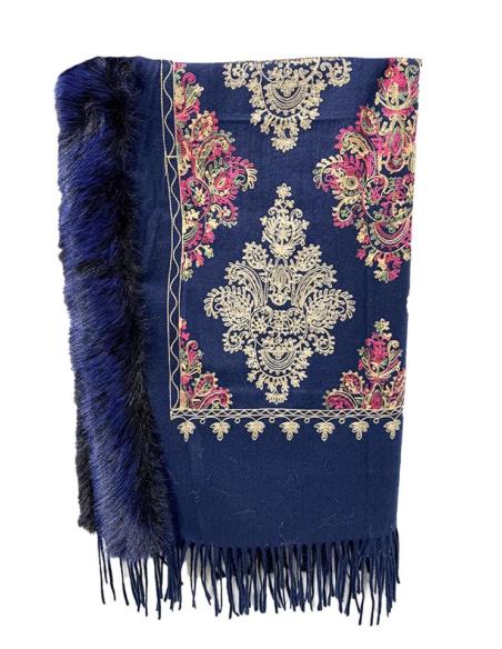 CHALES AZULES MARINO MODA PARA MUJER DE INVIERNO | BUFANDAS