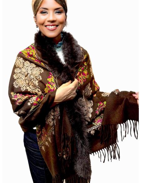 CHALES MARRONES ELEGANTES PARA MUJER EN INVIERNO | BUFANDAS