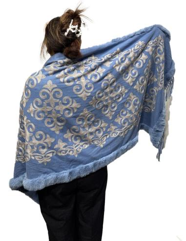 CHALES MUJER AZULES CLARO Y DETALLES PELO LARGO | BUFANDAS