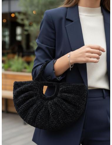 BOLSOS TERCIOPELO NEGROS Y ASA PARA OTOÑO INVIERNO | MODA MUJER