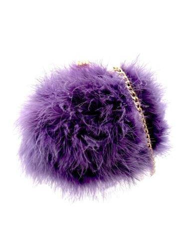 BOLSOS BODA Y FIESTA MORADAS DE PLUMAS AVESTRUZ | CLUTCH INVITADA