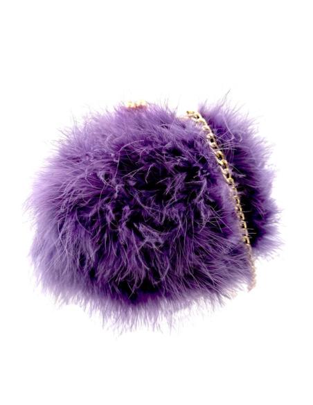 BOLSOS BODA Y FIESTA MORADAS DE PLUMAS AVESTRUZ | CLUTCH INVITADA