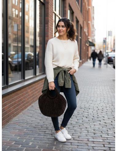 BOLSOS MARRONES DE ASA EN PUNTO CROCHET TERCIOPELO | MODA MUJER