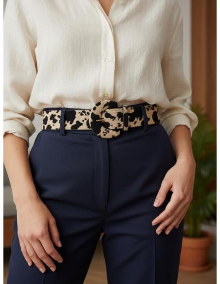 CINTURONES ANCHOS ANIMAL PRINT CAMEL Y NEGRO | MODA MUJER