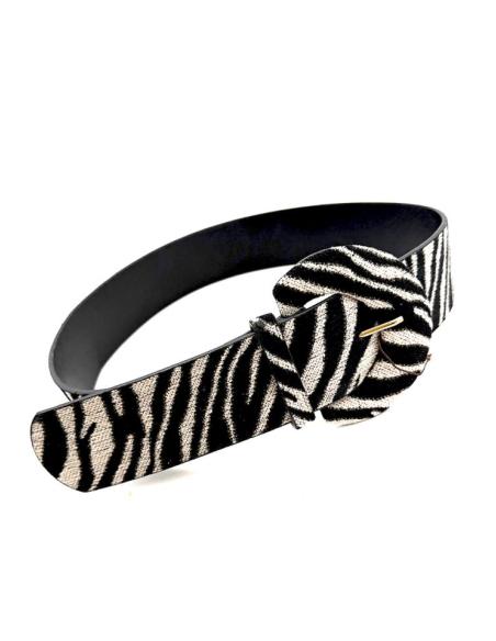 CINTURONES ANCHOS ANIMAL PRINT CEBRA BEIGE Y NEGRO | MODA MUJER