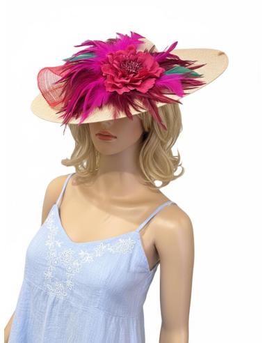 TOCADOS ROSAS NUDE Y PLUMAS VERDE Y BUGAMBILIA | TOCADOS BODA
