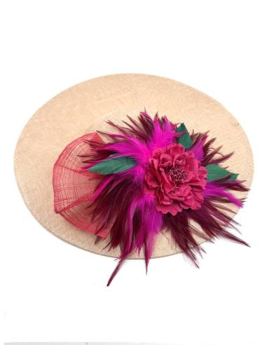 TOCADOS ROSAS NUDE Y PLUMAS VERDE Y BUGAMBILIA | TOCADOS BODA