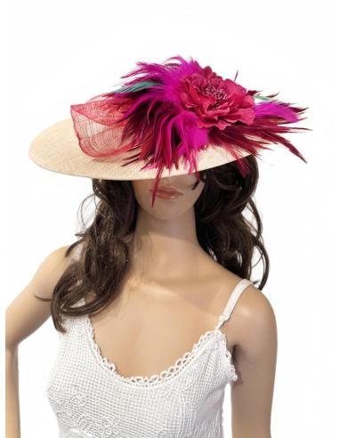 TOCADOS ROSAS NUDE Y PLUMAS VERDE Y BUGAMBILIA | TOCADOS BODA
