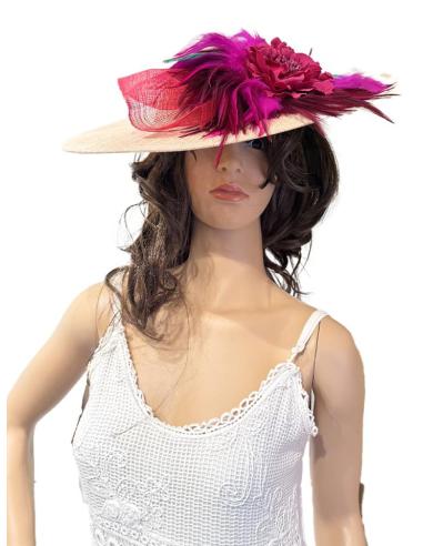 TOCADOS ROSAS NUDE Y PLUMAS VERDE Y BUGAMBILIA | TOCADOS BODA