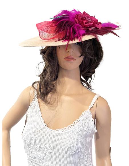 TOCADOS ROSAS NUDE Y PLUMAS VERDE Y BUGAMBILIA | TOCADOS BODA