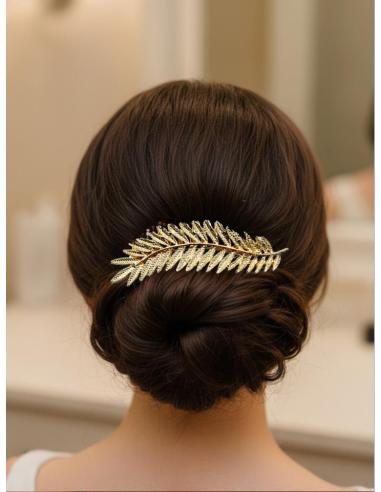 PEINETAS DORADAS PARA MUJER ESTILOSAS HOJAS | PEINAS BODAS