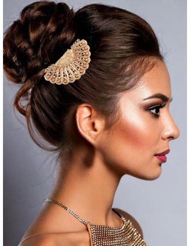 PEINETAS DE ABANICO ORO ROSA PARA BODAS Y EVENTOS | PEINAS MUJER