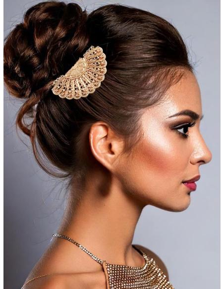 PEINETAS DE ABANICO ORO ROSA PARA BODAS Y EVENTOS | PEINAS MUJER