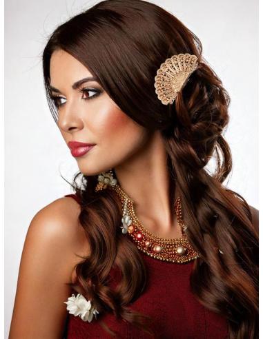 PEINETAS DE ABANICO ORO ROSA PARA BODAS Y EVENTOS | PEINAS MUJER