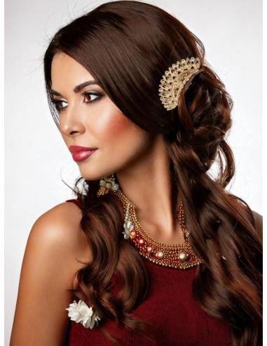 PEINETAS FIESTA ORO ROSA ABANICO VINTAGE BODA | PEINAS MUJER