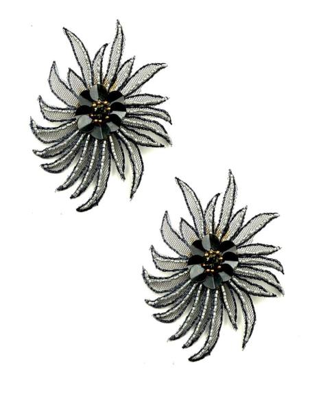 PENDIENTES GRISES DE TELA PARA INVITADAS | PENDIENTES BODA