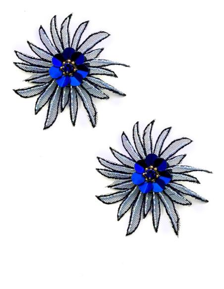 PENDIENTES AZULES MARINO DE TELA PARA INVITADAS | PENDIENTES BODA