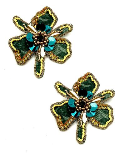 PENDIENTES VERDES Y AMARILLOS FLOR PARA INVITADA | PENDIENTES BODA