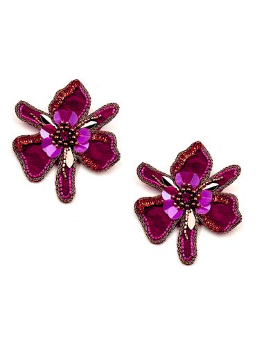 PENDIENTES FUCSIAS FLOR ORQUIDEA DE FIESTA Y BODA | PENDIENTES MUJER