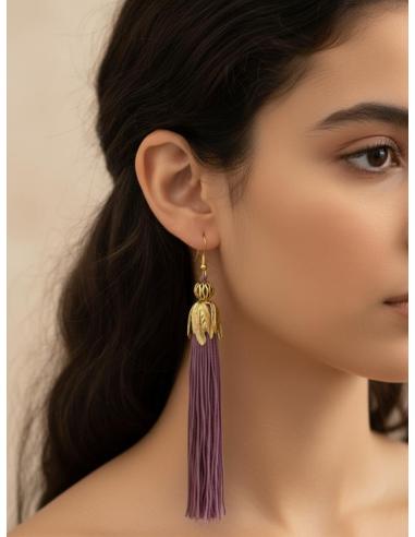 PENDIENTES MUJER ROSAS MAQUILLAJE DE FLECOS | PENDIENTES LARGOS