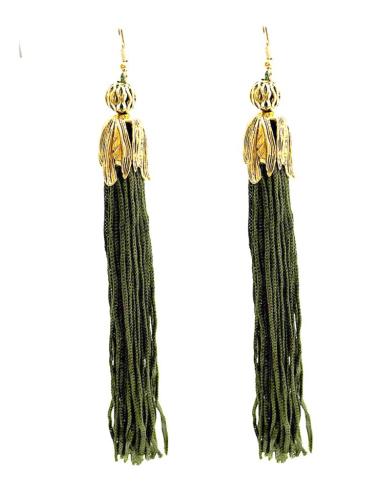PENDIENTES MUJER VERDE CAZA FLECOS LARGOS FIESTA | INVITADA