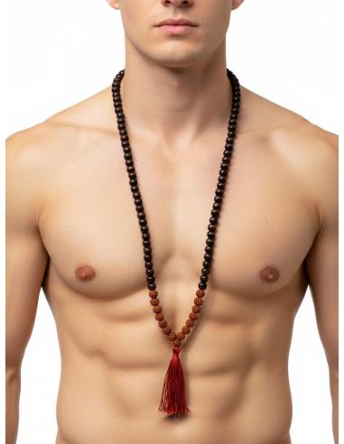 COLLARES HOMBRE JAPA MALA MARRON MADERA Y SEMILLAS | ROSARIOS