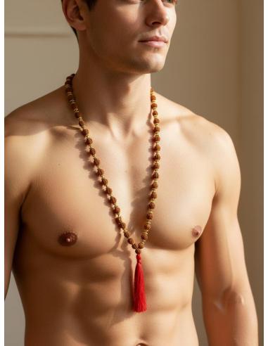 COLLAR HOMBRE JAPA MALA SEMILLAS DE RUDRAKSHA | ROSARIOS MADRID