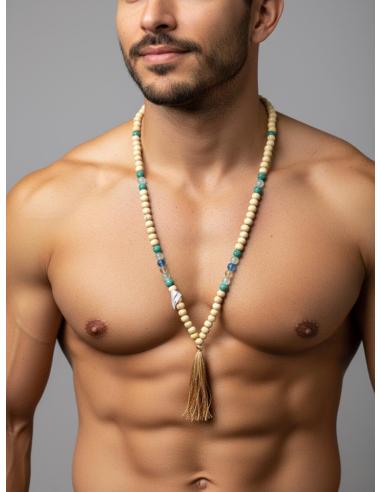 COLLARES HOMBRE JAPA MALA BEIGE UNISEX | ROSARIOS INDIA